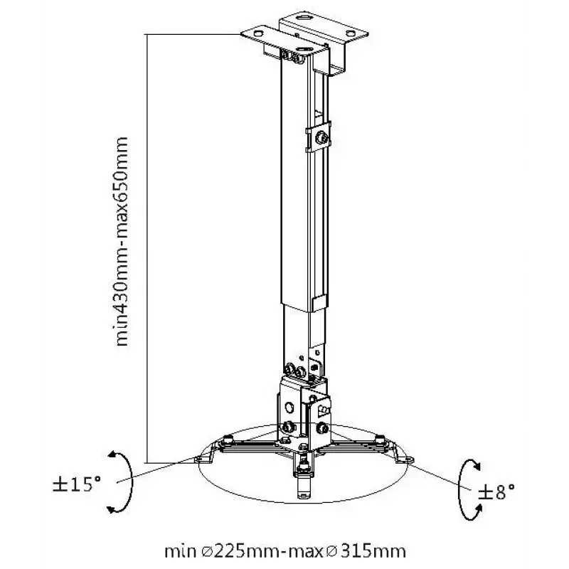 Projektorin katto-seinäteline Equip 650703