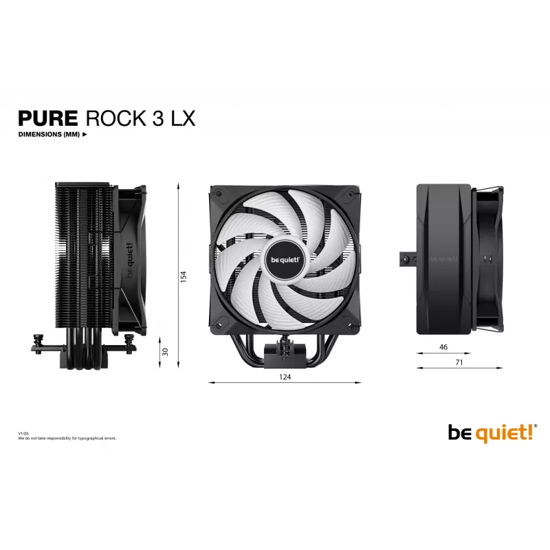 be quiet! Pure Rock 3 LX prosessorin ilmajäähdytin 12 cm musta 1 kpl