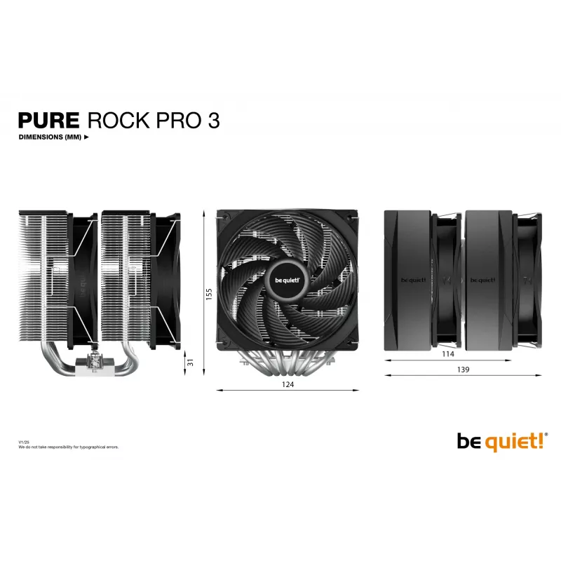 be quiet! Pure Rock Pro 3 prosessorin ilmajäähdytin 12 cm hopea 1 kpl
