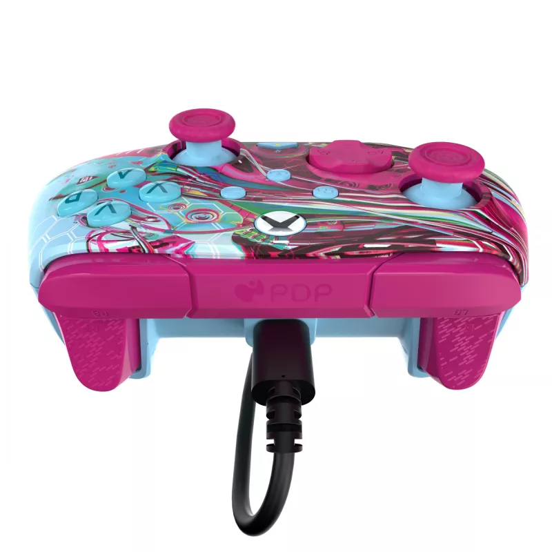 PDP REMATCH GLOW Advanced langallinen ohjain Android Dreams, hohtaa pimeässä, Xbox Series X|S, Xbox One, PC, USB-C, 2,43 m kaapeli, monivärinen