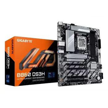 GIGABYTE B860 DS3H emolevy – tukee Intel Core Ultra -suorittimia, 8+1+2+2 vaiheen VRM, jopa 9066 MHz DDR5, 1x PCIe 5.0 + 1x PCIe 4.0 M.2, 2,5 GbE LAN, USB 3.2 Gen 2x2