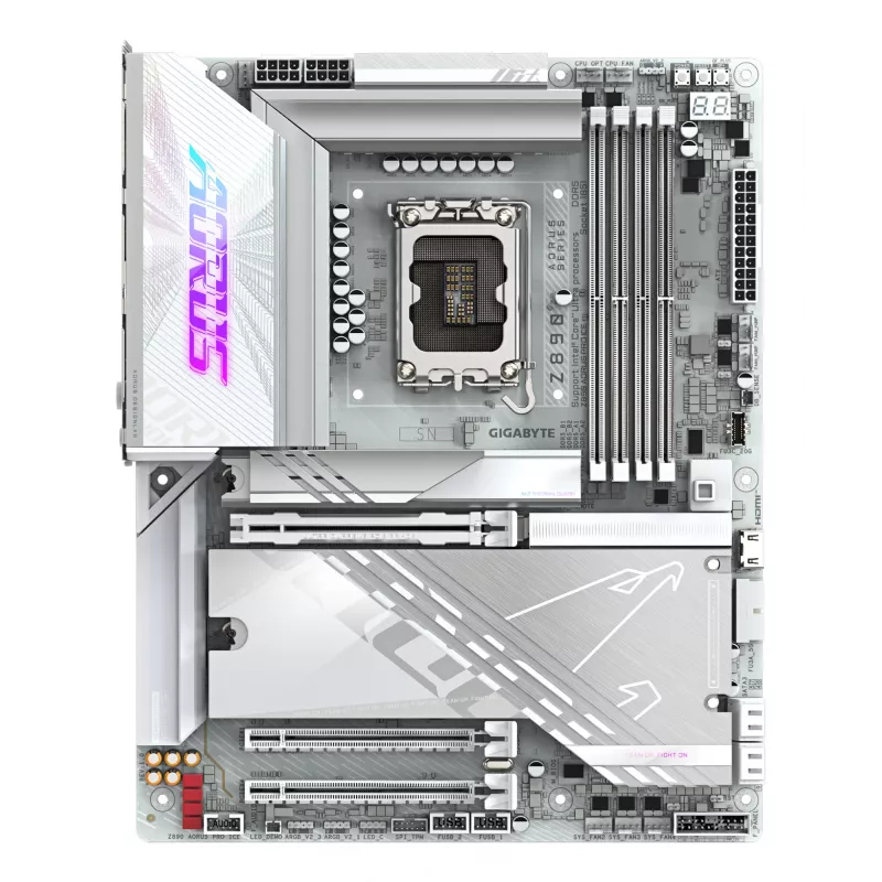 Emolevy GIGABYTE Z890 AORUS PRO ICE — Intel Z890, LGA 1851, ATX, DDR5, 4x DIMM, 4x M.2, 2.5Gb LAN, Wi‑Fi