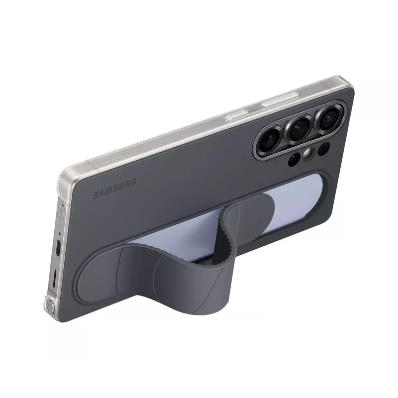 Samsung EF-GS938CBEGWW Standing Grip -suojakuori Galaxy S25 Ultra -puhelimelle, silikoni, musta