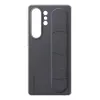 Samsung EF-GS938CBEGWW Standing Grip -suojakuori Galaxy S25 Ultra -puhelimelle, silikoni, musta