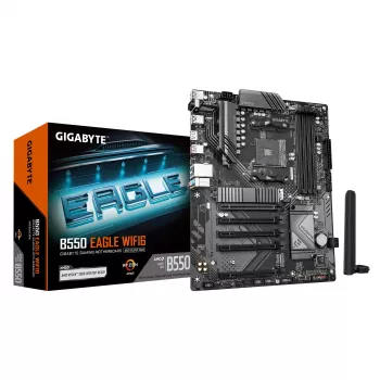 Emolevy GIGABYTE B550 EAGLE WIFI6 ATX, AMD B550, kanta AM4, DDR4, 4x DIMM, 2x M.2, Wi‑Fi 6, Bluetooth 5.3
