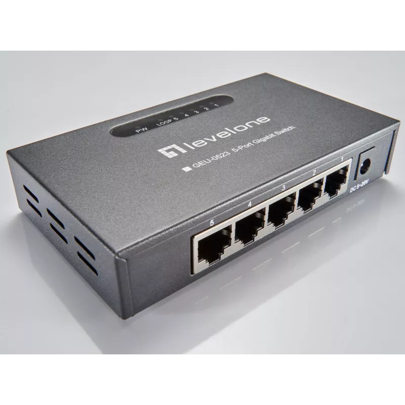 LevelOne GEU-0523 verkkokytkin hallitsematon Gigabit Ethernet (10/100/1000) musta