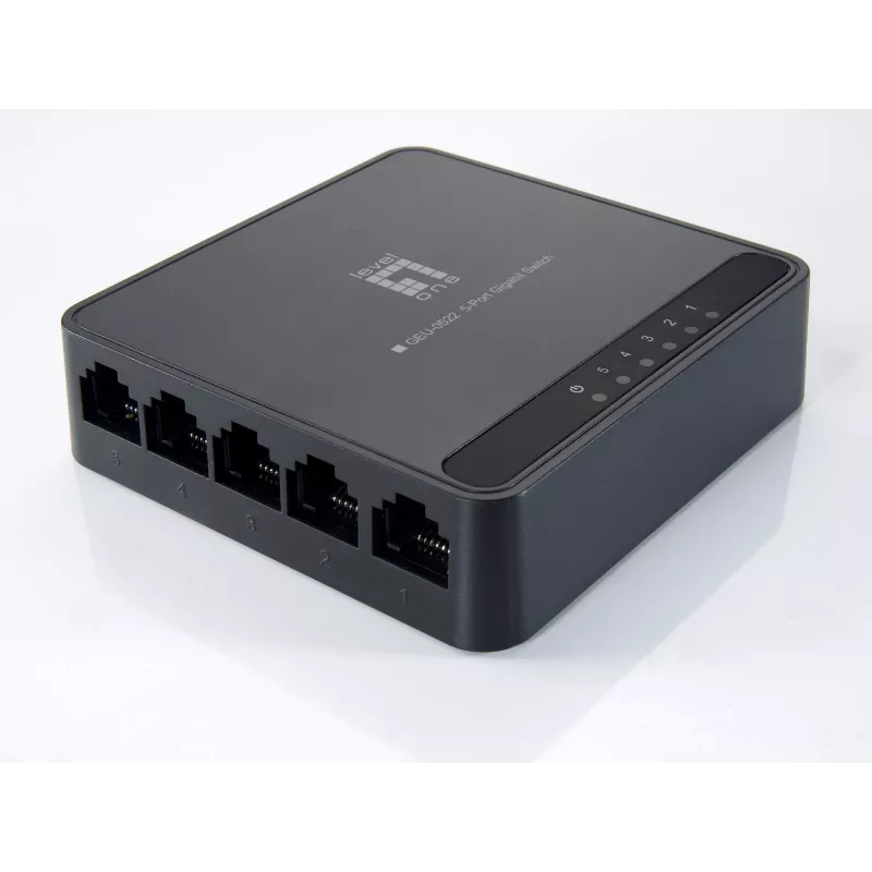LevelOne 5-porttinen Gigabit-kytkin, Gigabit Ethernet (10/100/1000), täysduplex