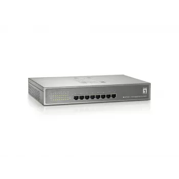 LevelOne 8-porttinen Gigabit PoE -kytkin, 802.3at/af PoE, 123,2 W