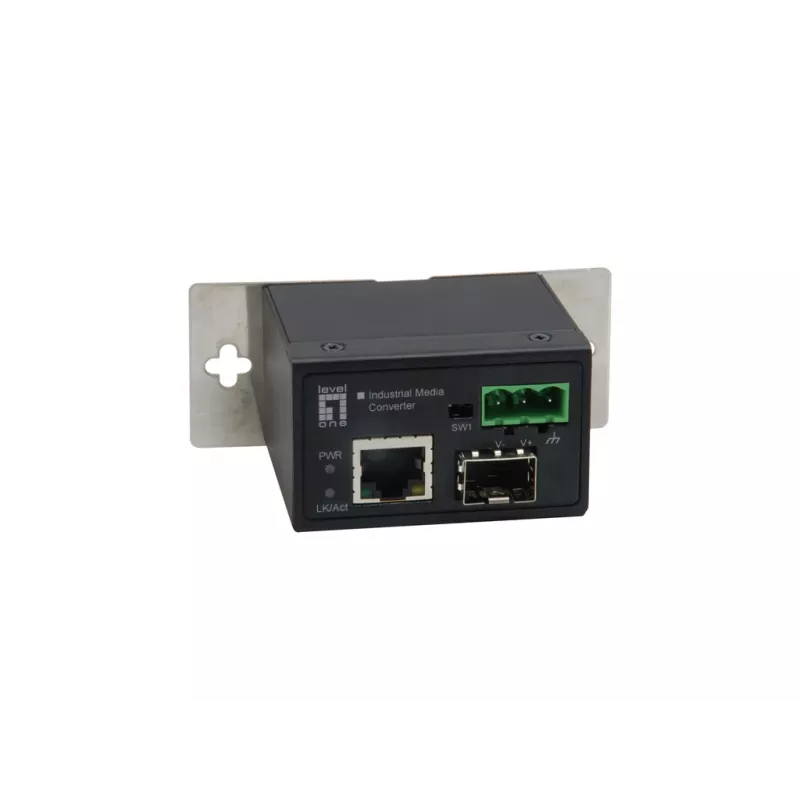 LevelOne RJ45–SFP Fast Ethernet -teollisuusmediakonvertteri, -40 °C – 75 °C