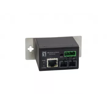 LevelOne RJ45–ST Fast Ethernet -teollisuusmediakonvertteri, monimuotokuitu, 2 km, -40 °C – 75 °C