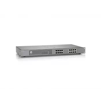 LevelOne 16-Port Fast Ethernet PoE -kytkin, 802.3at/af PoE, 120W