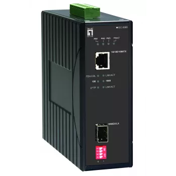 LevelOne RJ45–SFP Gigabit -teollisuusmediakonvertteri, -40 °C – 75 °C