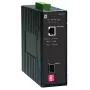 LevelOne IEC-2000 teollinen Gigabit-mediamuunnin RJ45 – SFP, IP30, 12-48 V DC, alumiini, musta