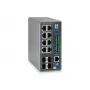 LevelOne IGP-1271 TURING teollinen L3 Lite hallittava Gigabit PoE+ -kytkin, 12 porttia (8 x PoE+, 4 x SFP), 240 W, DIN-kisko, DC