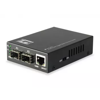 LevelOne RJ45–SFP Gigabit -mediakonvertterikytkin, 2 x SFP, 1 x RJ45