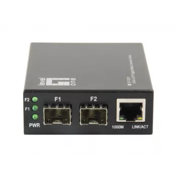 LevelOne RJ45–SFP Gigabit -mediakonvertterikytkin, 2 x SFP, 1 x RJ45