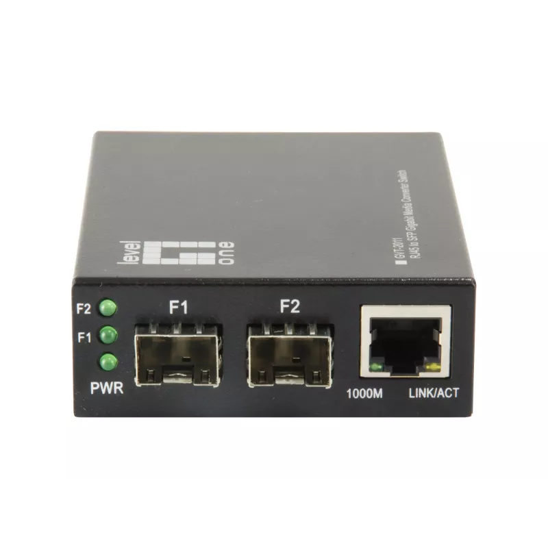 LevelOne RJ45–SFP Gigabit -mediakonvertterikytkin, 2 x SFP, 1 x RJ45