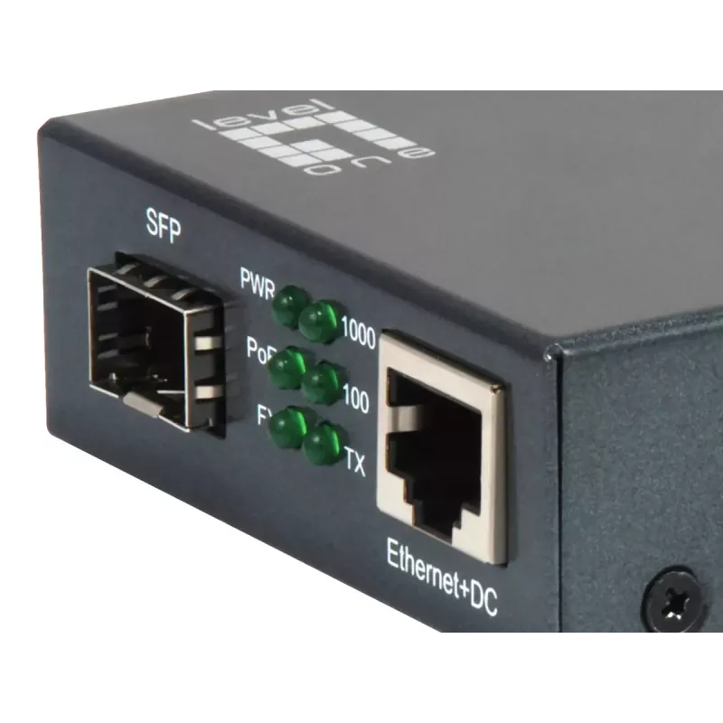 LevelOne RJ45-SFP Gigabit-mediakonvertteri, PoE PSE