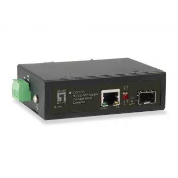 LevelOne RJ45-SFP Gigabit-teollisuusmediakonvertteri, 1 PoE-lähtö