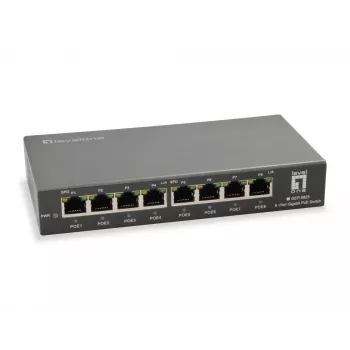 LevelOne 8-porttinen Gigabit PoE -kytkin, 802.3at/af PoE, 120W