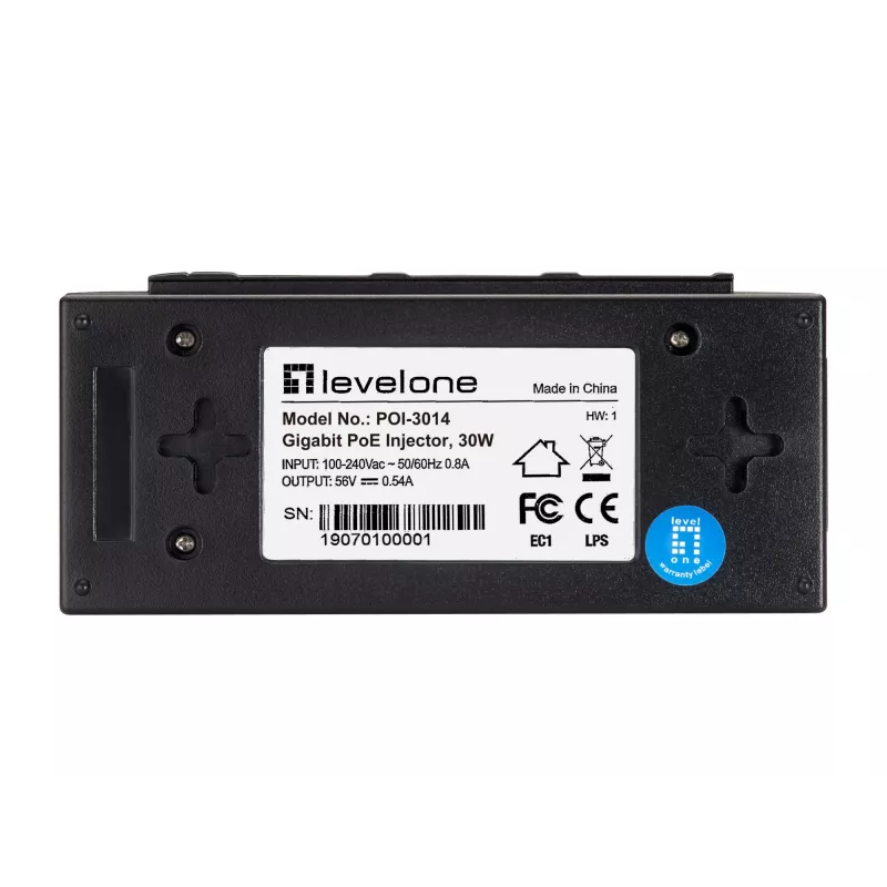 LevelOne POI-3014 PoE-sovitin Fast Ethernet, Gigabit Ethernet 52 V