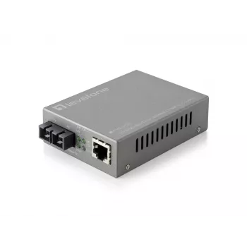 LevelOne RJ45-SC hallittava Fast Ethernet -mediakonvertteri, yksimuotokuitu, 20 km