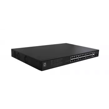 LevelOne FGP-2831 verkkokytkin hallitsematon Fast Ethernet (10/100) Power over Ethernet (PoE) 1U musta