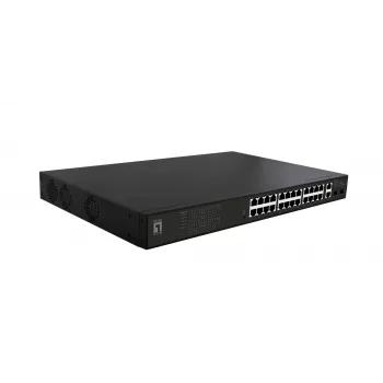 LevelOne GEP-2821 verkkokytkin hallitsematon Gigabit Ethernet (10/100/1000) Power over Ethernet (PoE) 1U musta
