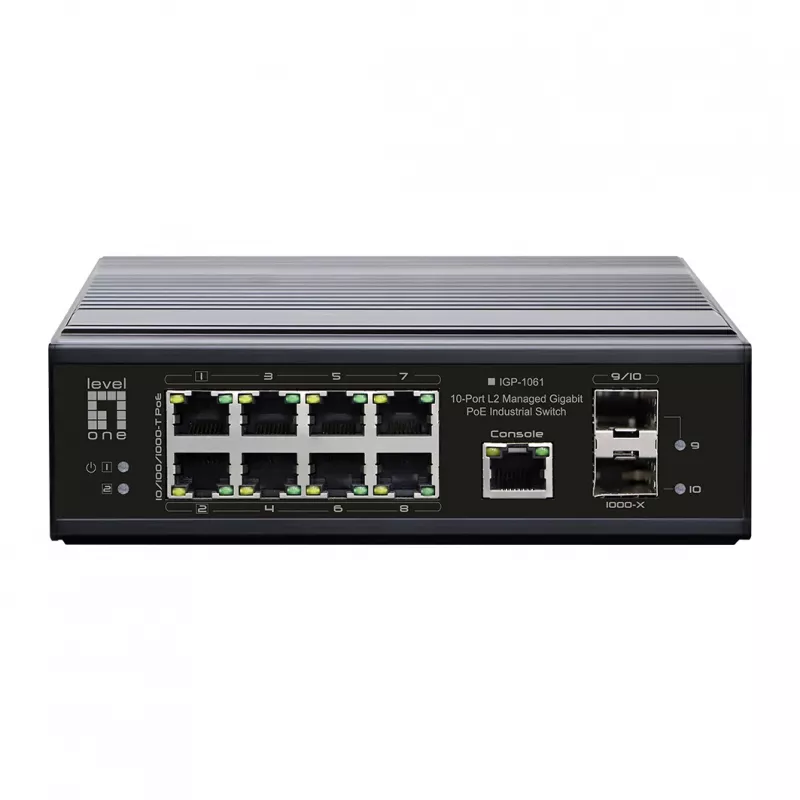 LevelOne IGP-1061 verkkokytkin hallittava L2 Gigabit Ethernet (10/100/1000) Power over Ethernet (PoE) musta