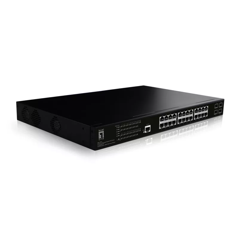 LevelOne GEP-2861 verkkokytkin hallittava L2 Gigabit Ethernet (10/100/1000) Power over Ethernet (PoE) 1U musta