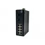 LevelOne 10-porttinen L2 Plus -hallittava Gigabit-teollisuuskytkin, 8x 1GbE RJ45, 2x 1/2.5GbE SFP, DIN-kisko, -40°C–75°C
