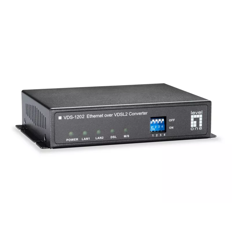 LevelOne VDS-1202 verkkomediamuunnin 100 Mbit/s harmaa