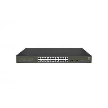 LevelOne Hilbert 26-porttinen Gigabit Smart Lite -kytkin, 24 x Gigabit RJ45, 2 x Gigabit SFP