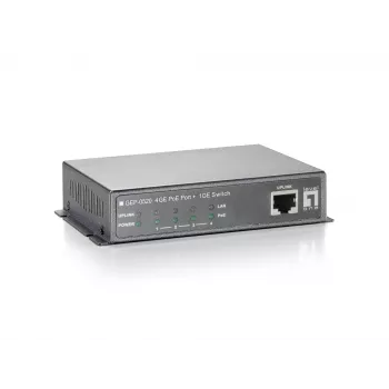 LevelOne 5-porttinen Gigabit PoE -kytkin, 61,6 W, 802.3af PoE, 4 PoE-lähtöä, virtalähde mukana