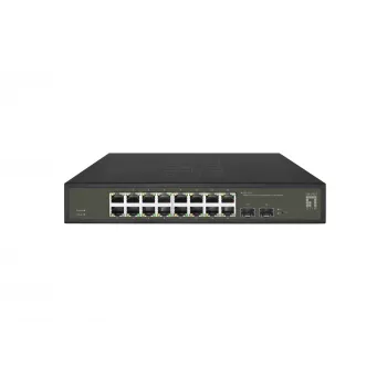 LevelOne Hilbert 18-porttinen Gigabit Smart Lite -kytkin, 16 x Gigabit RJ45, 2 x Gigabit SFP