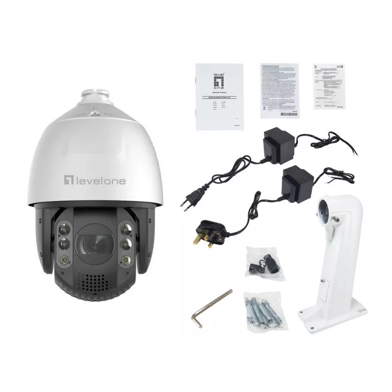 LevelOne FCS-4072 GEMINI PTZ-IP-kamera, 4 MP, 32-kertainen zoom, H.265, IR 200 m, sisä-/ulkokäyttöön