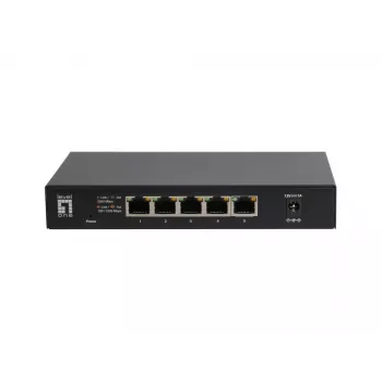 5-Port Unmanaged 2.5G Ethernet -kytkin LEVELONE GEU-0525 — 5× 2.5G RJ-45, hallitsematon, 25 Gbit/s kytkentä, seinäasennettava