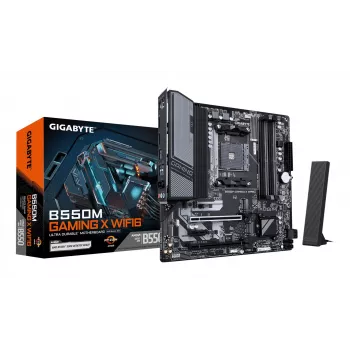 GIGABYTE B550M GAMING X WIFI6 -emolevy - AMD Ryzen 5000 -suorittimet, 5+3 vaihe VRM, jopa 3200 MHz DDR4, 1xPCIe 4.0 + 1xPCIe 3.0 M.2, Wi-Fi 6, 1GbE LAN, USB 3.2 Gen 1