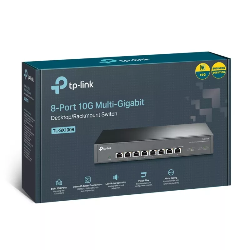Hallitsematon kytkin TP-Link TL-SX1008 8-porttinen 10G pöytä/rack-asennus