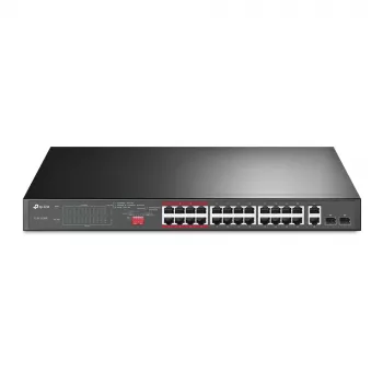 TP-Link 24-porttinen 10/100Mbps + 2-porttinen Gigabit hallitsematon PoE+-kytkin