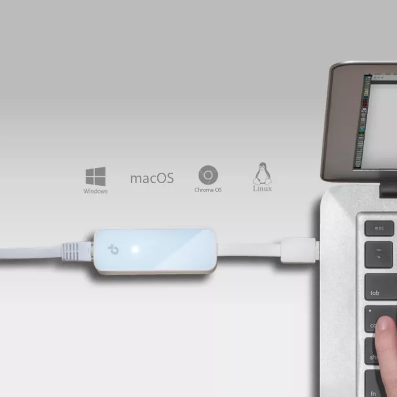 TP-Link UE200 USB 2.0 -verkkosovitin, Ethernet 10/100 Mbit/s, valkoinen