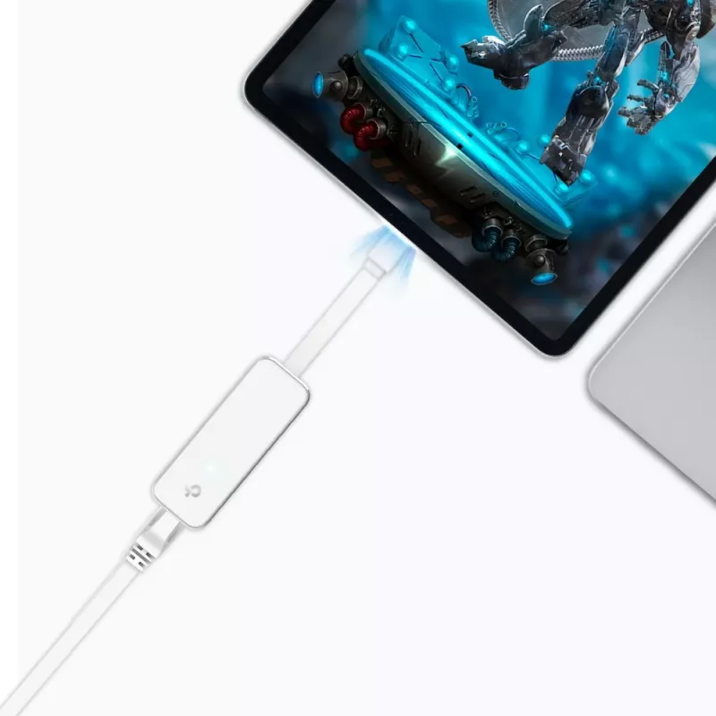 TP-Link UE330C USB-C-keskitin, 3 x USB 3.0 ja Gigabit Ethernet, valkoinen