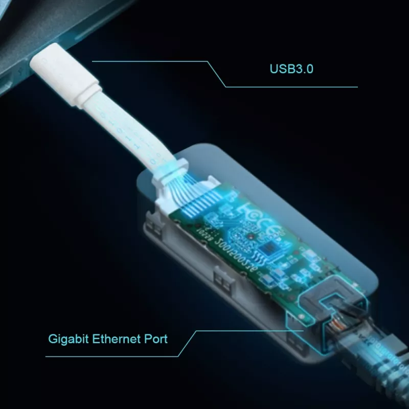 TP-Link UE330C USB-C-keskitin, 3 x USB 3.0 ja Gigabit Ethernet, valkoinen