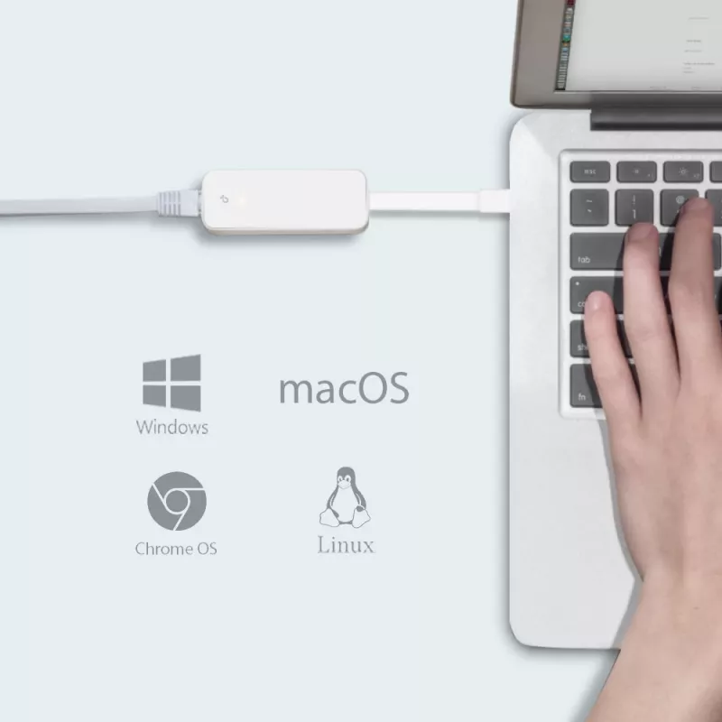 TP-Link UE330C USB-C-keskitin, 3 x USB 3.0 ja Gigabit Ethernet, valkoinen