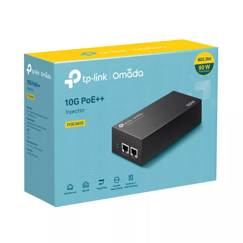 PoE-injektori TP-Link Omada POE380S 10 Gigabit Ethernet 100-240V musta