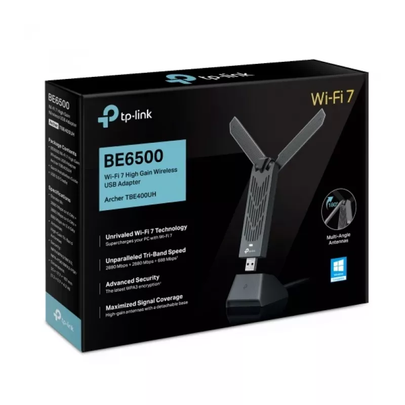 WLAN-sovitin TP-Link BE6500 2882 Mbit/s Wi-Fi 7 Tri-Band