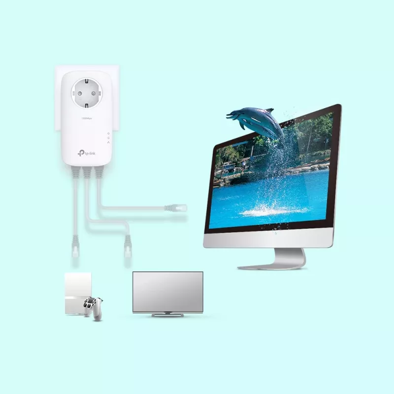 TP-Link TL-PA8033P KIT PowerLine-verkkosovitin 1300 Mbit/s Ethernet LAN valkoinen 2 kpl