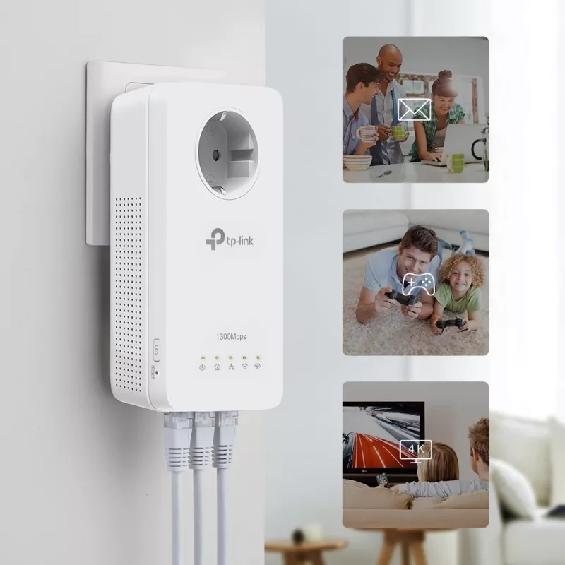 TP-Link TL-WPA1300P KIT 1300 Mbit/s Ethernet LAN WLAN valkoinen 2 kpl