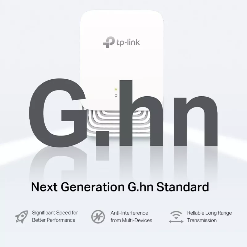 TP-Link G.hn1200 Powerline-sarja, 607 Mbit/s, Gigabit Ethernet, 10,100,1000 Mbit/s, HomePlug AV2, 300 m, valkoinen