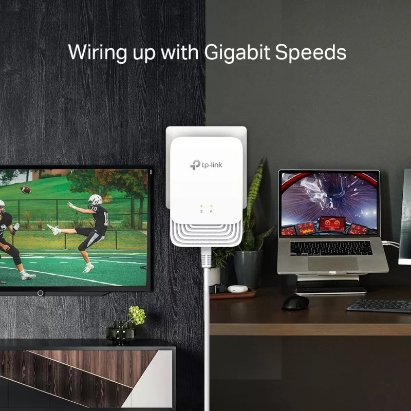 TP-Link G.hn1200 Powerline-sarja, 607 Mbit/s, Gigabit Ethernet, 10,100,1000 Mbit/s, HomePlug AV2, 300 m, valkoinen